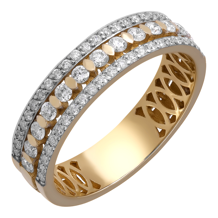 Кольцо, золото, бриллиант, желтый, 01-02195-05-001-07-01